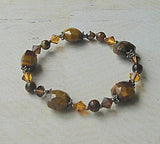 Tiger eye and austrian crystal bracelet