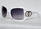 Women's Sunglasses White Frame Smoke Lens S7376