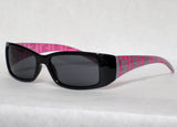 Women's Sunglasses black silver and dark pink frame S7230