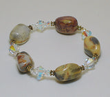 Austrian Crystal Bracelet with Grey yellow and Red stones