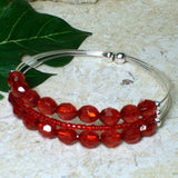 Red and silver color fashion bracelet