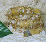 Beige spiral danglings bracelet