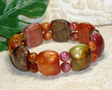 Multicolor red orange green women bracelet