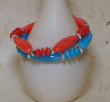Blue and red fashion stretch bracelet