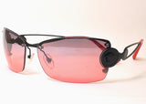 Women's Sunglasses Black Metal Frame Red Gradient Lens M1898