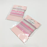 Elastic Ponytail Hair Ties 12 Pcs Ponytailers Pink White Shades Shimmer Lot of 2