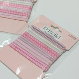 Elastic Ponytail Hair Ties 12 Pcs Ponytailers Pink White Shades Shimmer Lot of 2