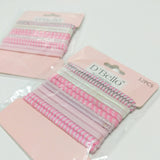 Elastic Ponytail Hair Ties 12 Pcs Ponytailers Pink White Shades Shimmer Lot of 2