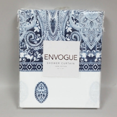 Envogue Shower Curtain Blue And White