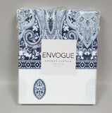 Envogue Shower Curtain Blue and White 100% cotton 72x72