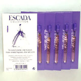 Escada Collection Lot of 5 Vial on Card 0.4 oz / 1.2 ml each Parfum de Toilette