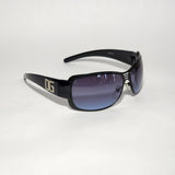 Fashion Sunglasses Black Frame Blue Gradient Lens DG7119