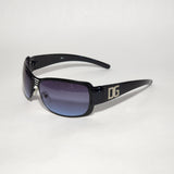 Fashion Sunglasses Black Frame Blue Gradient Lens DG7119