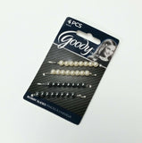 Goody Fashion Now Pearl Bobby Slide Pins 4 PCS White and Silver Gray