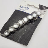 Goody Luxe Elegant Round Crystals Teardrop Barrette Silver 1-Pc Pack