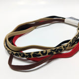 Goody Ouchless Elastic Headband 5 PCS Beige Black Brown Red Leopard Headbands