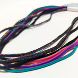 Goody Ouchless Elastic Headband 7 PCS Bright Aqua Blue Purple Coral and Black