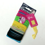 Goody Ouchless Hair Ties 30 PCS Black Pink Green with Yellow Ribbon Elastic