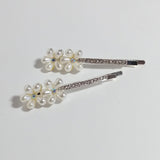 Hair Clips Bobby Pin Rhinestones Crystal Sparkly Silver Pearls Bridal Flower