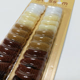 Hair Ties Elastic Ponytail Holder 36Pcs Brown Beige Camel White Donut Ponytailer