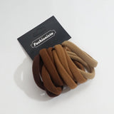 Hair Ties Elastic Ponytail Holder Bands 10-Pack Seamless Brown beige Tones