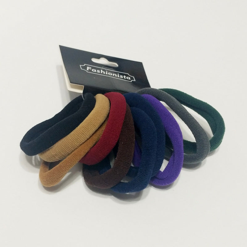 Hair Ties Elastic Ponytail Holder Seamless Multicolor 10 PCS Black Nude Gray #10
