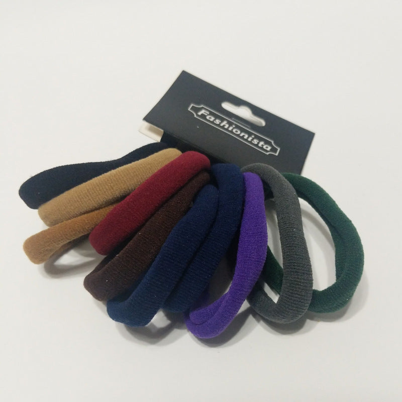 Hair Ties Elastic Ponytail Holder Seamless Multicolor 10 PCS Black Nude Gray #10