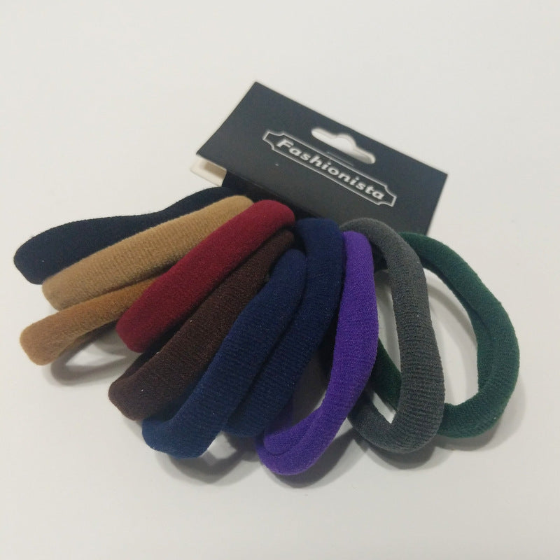 Hair Ties Elastic Ponytail Holder Seamless Multicolor 10 PCS Black Nude Gray #10