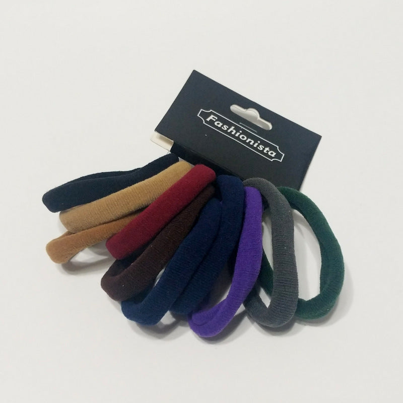 Hair Ties Elastic Ponytail Holder Seamless Multicolor 10 PCS Black Nude Gray #10