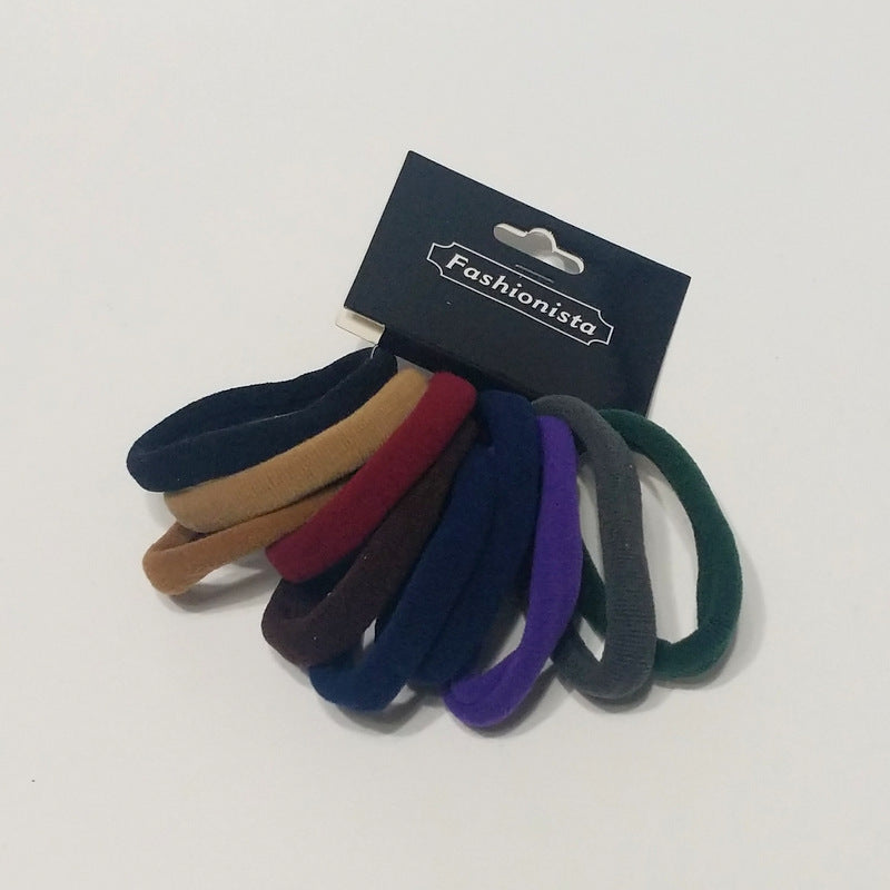 Hair Ties Elastic Ponytail Holder Seamless Multicolor 10 PCS Black Nude Gray #10