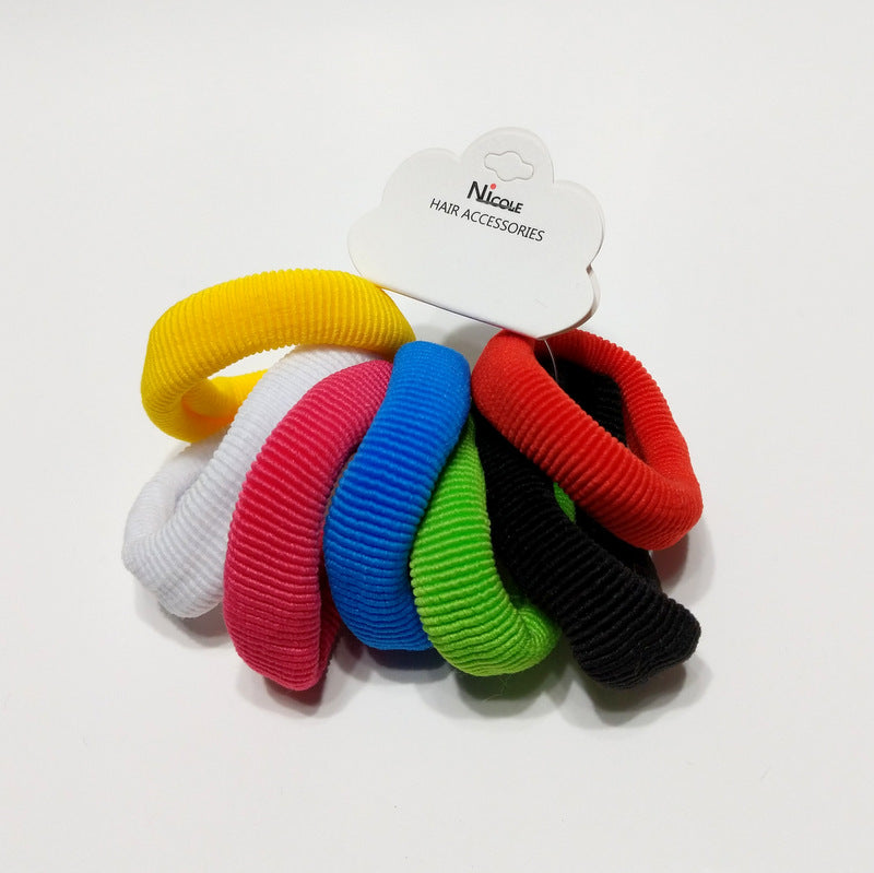 Hair Ties Elastic Seamless Band Ponytailers Multicolor Bright Ponytail Tie 7 Pcs