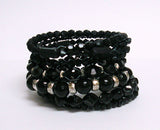 Black Beaded Bracelet spiral fashion bangle