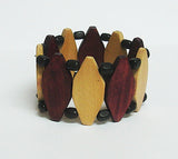 Multicolored Three Tones Wooden stretch bracelet