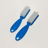 Lot of 2 Aqua Blue Handle Nail Fingernail Toenail Brush Scrubbing Cleaner