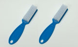 Lot of 2 Aqua Blue Handle Nail Fingernail Toenail Brush Scrubbing Cleaner