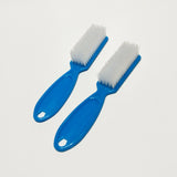 Lot of 2 Aqua Blue Handle Nail Fingernail Toenail Brush Scrubbing Cleaner