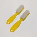 Lot of 2 Yellow Handle Nail Fingernail Toenail Brush Scrubbing Cleaner