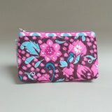 Modella Cosmetics Bag make up Teal Hot Pink and White Flowers