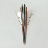 Nude Plastic & Metal Butterfly Hair Clip with Rhinestones