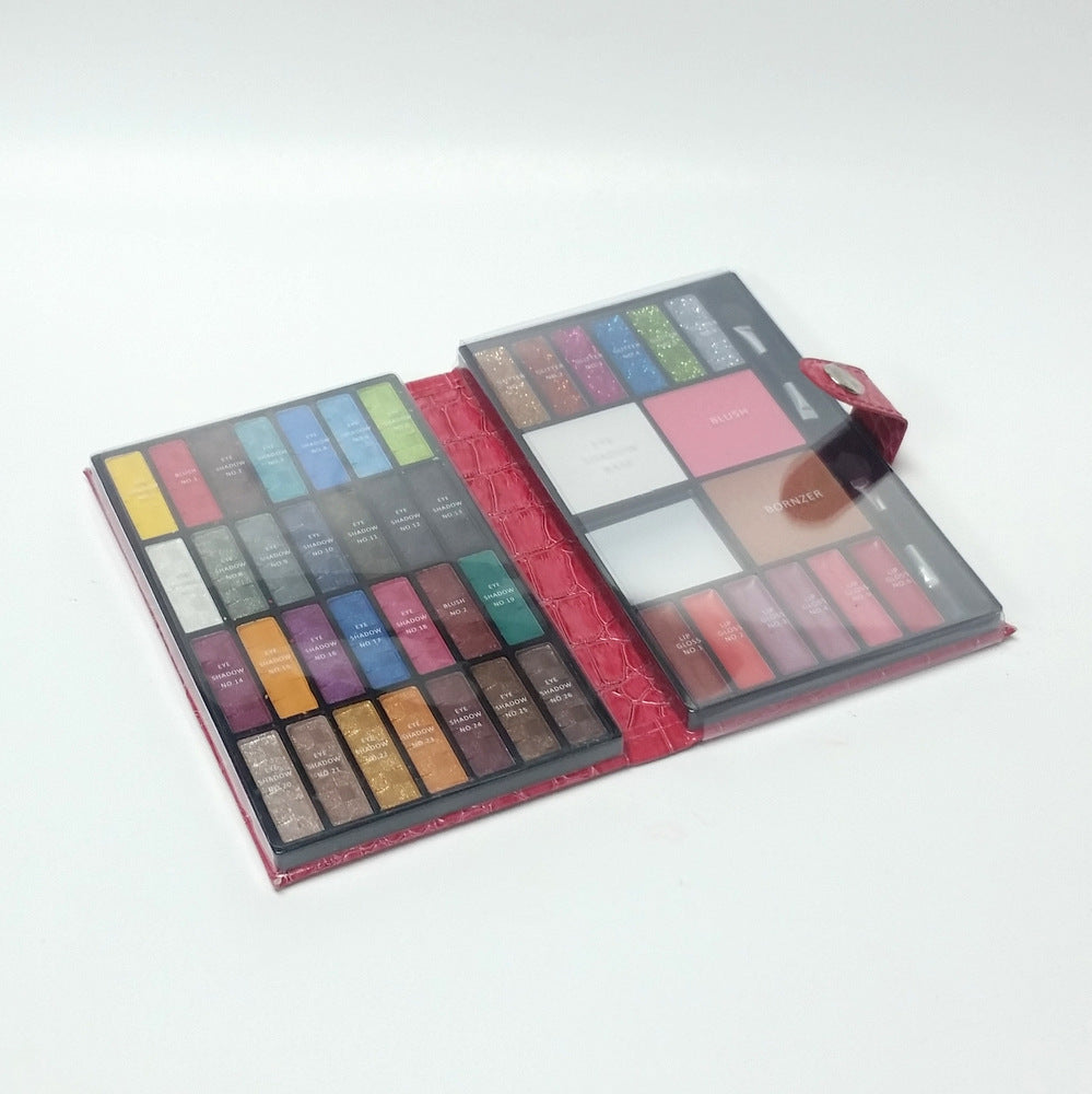 Pink BR Makeup Purse Kit Set Eyeshadow Lip Color Blush Glitter Applicators