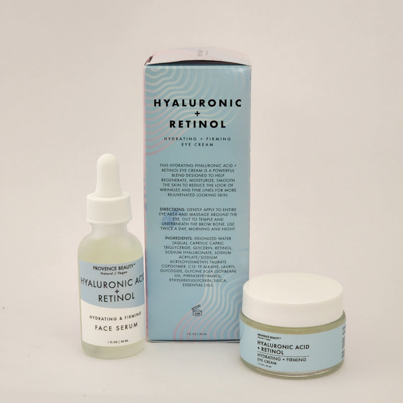 Provence Beauty Hydrating Face Serum & Eye Cream Hyaluronic Acid + Retinol Kit
