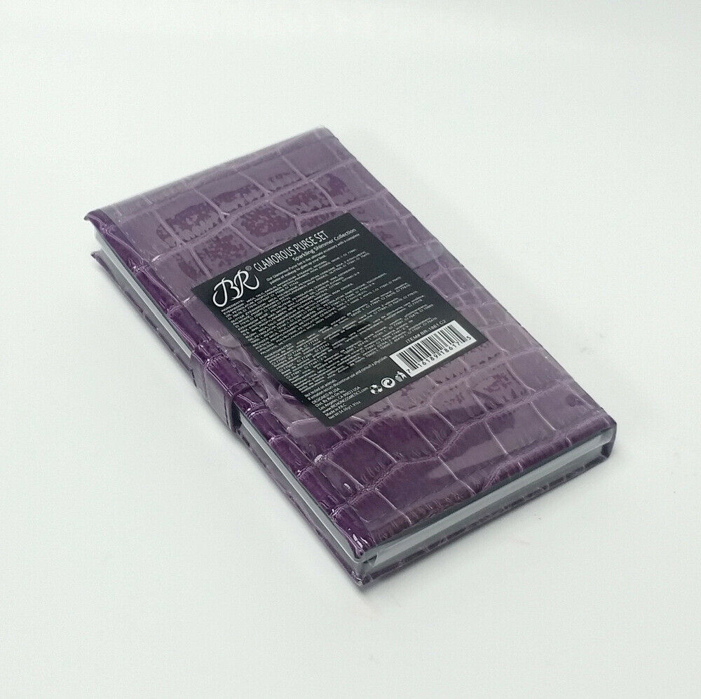 Purple BR Makeup Purse Kit Set Eyeshadow Lip Color Blush Glitter Applicators