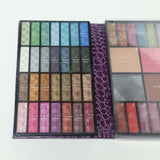 Purple BR Makeup Purse Kit Set Eyeshadow Lip Color Blush Glitter Applicators