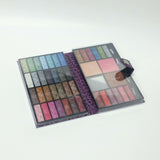 Purple BR Makeup Purse Kit Set Eyeshadow Lip Color Blush Glitter Applicators