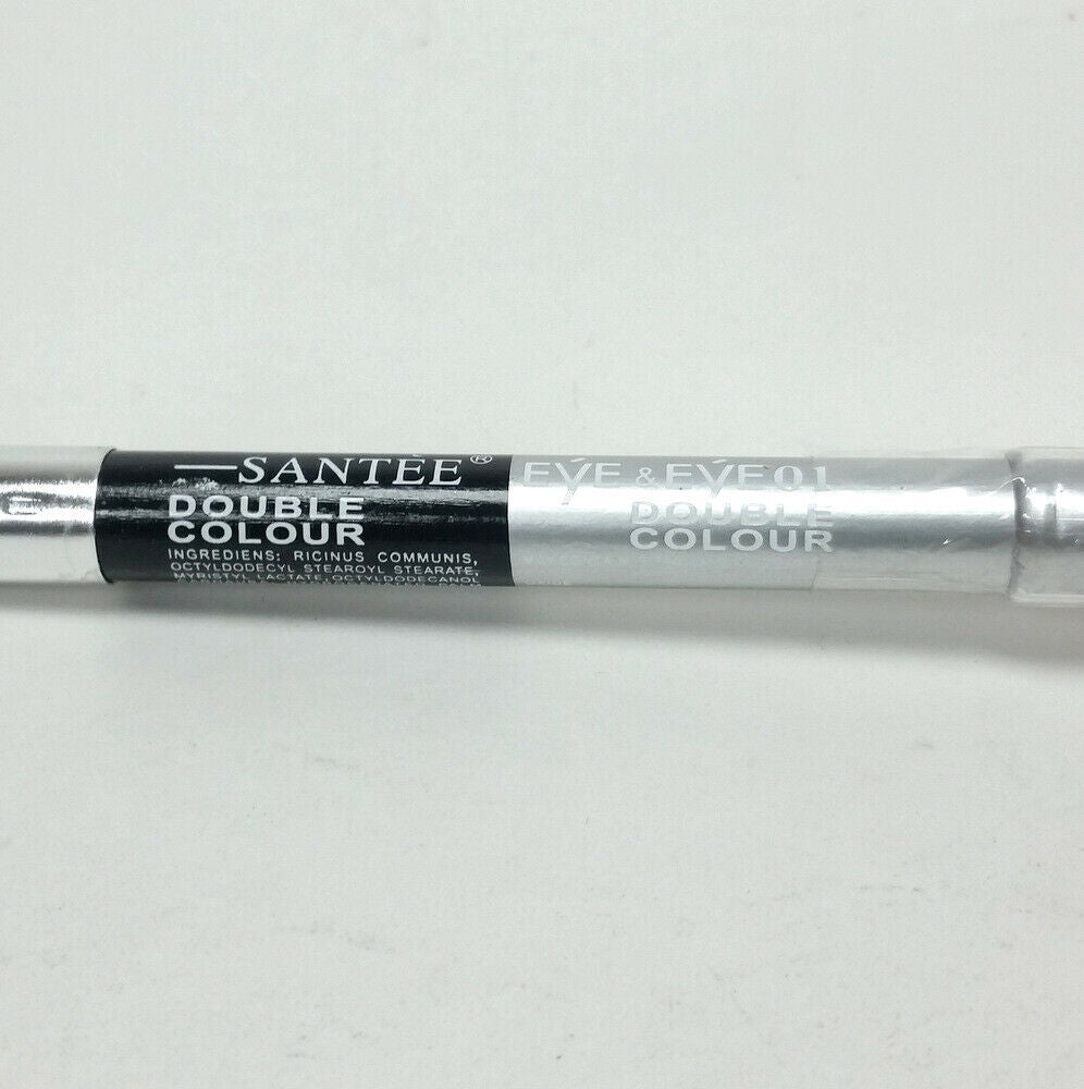 Santee Double Color Jumbo Eyeliner Black & Silver 4.3 g with Sharpener on Top