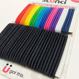 Scunci No Damage Ponytailers Elastic Hair Ties 60 Pcs Medium Hold Black Multi