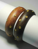 Set of 2 wooden bangle bracelets