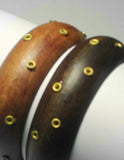 Set of 2 wooden bangle bracelets