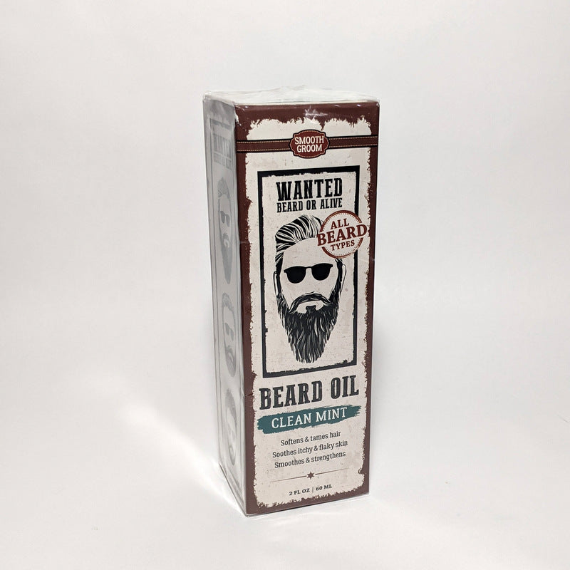 Smooth Groom Clean Mint Beard Oil 2 oz / 60 mL All Types Softens & Tames Hair