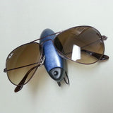 Sunglasses Visor Clip Holder for Car or Belt Metallic Blue Color - New